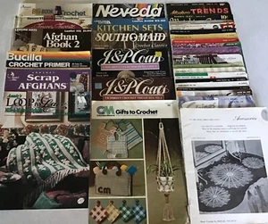 Lote de 35 folletos de ganchillo y punto libros afganos, tapetes, manteles lote #2 - Imagen 1 de 19