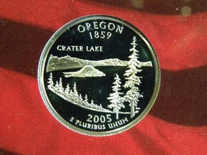 2005 S SILVER GEM PROOF OREGON STATE QUARTER 90% SILVER FREE SHIP - Picture 1 of 1