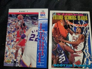 Jordan  & Scotty Pippin  Basketball  Cards,1993 free gift of six cards 