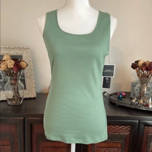 Lafayette 148 COTTON RIB SCOOP NECK TANK size Medium - Picture 1 of 9
