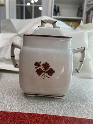 Antique Alfred Meakin Ironstone Tea Leaf Sugar Bowl And Lid Late 1800s - Image 1 of 4