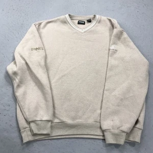 VINTAGE PING Golf Sweatshirt Herren Large Beige Crewneck Crystal Tree Pullover 90s - Bild 1 von 9