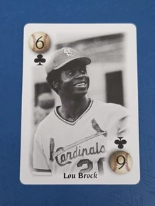 2000 U.S. Playing Card Co. All Century Team #6 CLUBS Lou Brock BASEBALL Card 9H - Picture 1 of 2