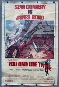“YOU ONLY LIVE TWICE” 1967 ORIGINAL 40”X60” CARD STOCK POSTER JAMES BOND 007 - Picture 1 of 12