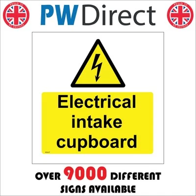 PWDIRECT WS627 ELECTRICAL INTAKE CUPBOARD SIGN FIRE DOOR METER SERVICE BUILDING HOMES