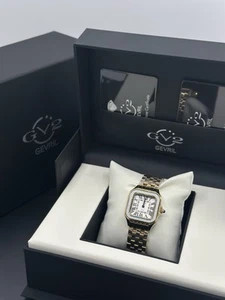 GV2 by Gevril Women's Milan 12112B Swiss Quartz IPYG Gold Steel Diamond Watch - Picture 1 of 24