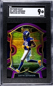 2020 Panini Select #61 Justin Jefferson Purple Die-Cut Prizm RC SGC 9 - Bild 1 von 2