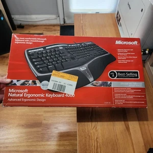 Microsoft Natural Ergonomic 4000 (B2M-00012) Wired Keyboard 1048 - Read Desc. - Picture 1 of 5