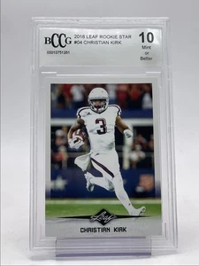 CHRISTIAN KIRK 2018 LEAF FOOTBALL ROOKIE STAR #04 MINT RC BCCG 10 Q2101 - Picture 1 of 2