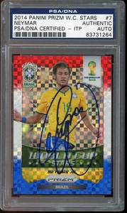 Neymar Jr. Signed 2014 Panini Red White Blue Prizm Soccer #7 AUTO ITP PSA/DNA - Picture 1 of 2