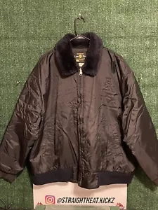 black Law pro bomber Fur Trim Police / Security Full Zip Coat Size 2X - Picture 1 of 4