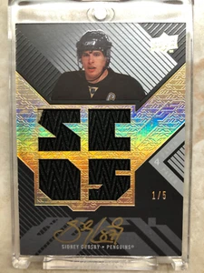 2008/09 UPPER DECK BLACK 1/5 SIDNEY CROSBY AUTO QUAD GAME-USED PATCH 1/5 - Picture 1 of 2