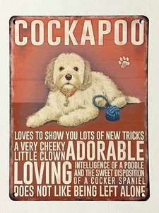 Cockapoo SML - Tin Metal Wall Sign - Picture 1 of 1