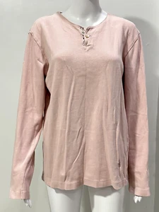 BURBERRY BLUE LABEL  LOGO LONG SLEEVED  T-SHIRT/ SWEATSHIRT LIGHT PINK SIZE L - Picture 1 of 8