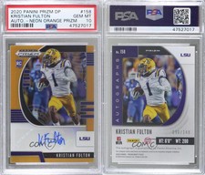 2020 Prizm Draft Picks Rookies Neon Orange Kristian Fulton PSA 10 Rookie Auto RC