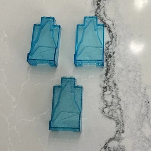 Lot of 3 Genuine Lego 47847 Rock Panels - Transparent Blues - One With Glitter - Picture 1 of 4