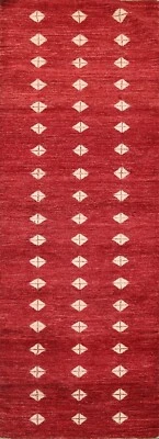 Geometrisch Modern Gabbeh Kashkoli Orientalisch Teppich Läufer Handgeknüpft - Bild 1 von 4