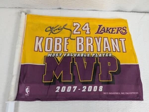 Authentic - Kobe Bryant - Los Angeles Lakers - NBA 2007-08 MVP 2-Sided Car Flag - Picture 1 of 13