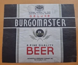 Burgomaster Beer label from Indianapolis Brewing Co - Picture 1 of 1