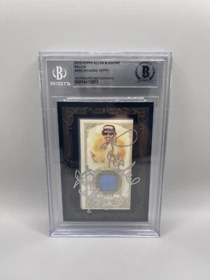 Richard Petty Signed 2012 Topps Allen Ginter Framed Mini Relic Card Beckett Auto - Image 1 of 2