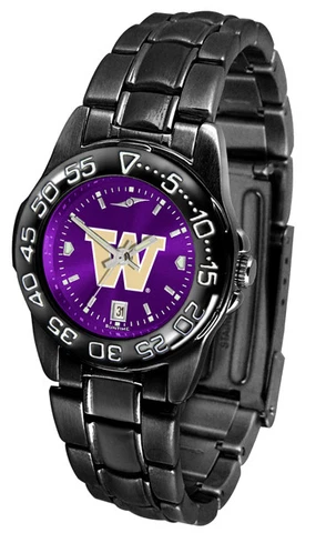Washington Huskies Ladies Women AnoChrome Fantom Black Sport Watch Cover