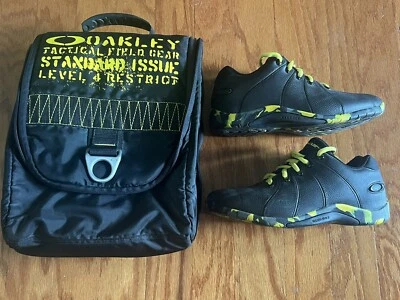 Oakley Sequel Shoes Fluoro Camo Pack Black Charcoal Yellow+Arm Finger Bands Sz 9 - Image 1 of 4