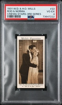1931 Wills Tobacco Card #22 Norma Shearer, Let Us Be Gay MGM Cinema Stars PSA 4 - Image 1 of 2