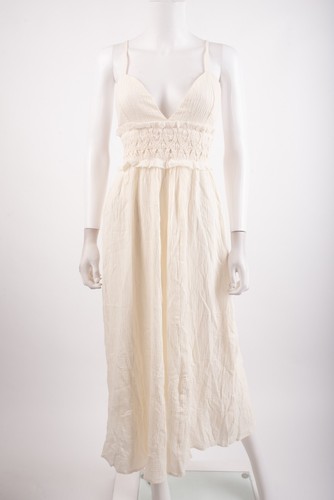 OFF WHITE Abito donna Zara uncinetto vita midi taglia S ecrù bianco sporco 7200 222 nuovo con etichette