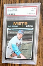 1971 TOPPS BASEBALL CARD # 160 TOM SEAVER NY METS PSA 7 NM ** W/ BONUS **