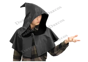 Medieval Hooded Cowl Wizard Cloak Steampunk Hood Renaissance Hat - Picture 1 of 15