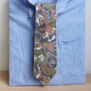 Jacquard Woven Tie Blue Multicolor Abstract Art Silk Necktie NICOLAS MEN Japan - Picture 1 of 9