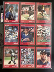 David Justice - 1990 Star Co Company Complete Set 9 Red Cards - 1 of 2000 Silver