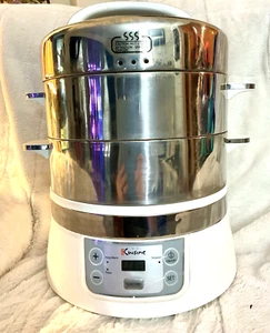 Euro Cuisine Vaporiera Alimentare Acciaio Inox Indicatore di Potenza Automatico Luci Timer - Foto 1 di 4