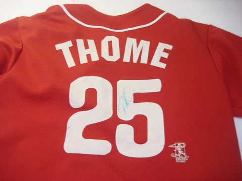 Majestic baseball jersey boys sz M Jim Thome Philadelphia Phillies MLB Red Cover