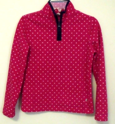 Старый темно-розовый с белыми точками темно-синий отделки длинным рукавом флисовый топ девочек размер M - Изображение 1 из 3