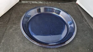 VINTAGE PYREX BLAU GLAS FLACHE RANTE 9"/23 cm KUCHENBACKPLATTE #209 - Bild 1 von 3