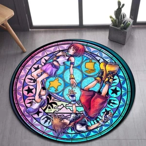 Kingdom Hearts Round Floor Rug Carpet Bedroom Doormat Non-slip Cartoon Mat - Picture 1 of 17