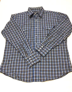 Men's WRANGLER Long Sleeve Western Shirt Sz XL Pearl-Snap Blue Plaid - Picture 1 of 10