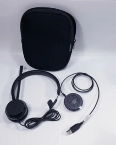 Jabra Evolve Duo HSC060 Wired Headphones With ENC060 USB Adapter - Works - Picture 1 of 8