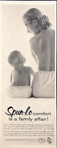 1956 Spun-lo Rayon Panties Cute Mother & Baby in same Panties Vintage Print Ad - Picture 1 of 6