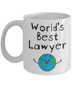 World's Best Lawyer Mug - Funny Coffee Cup Gifts for Bar Exam Law Practitioner - Picture 1 of 2