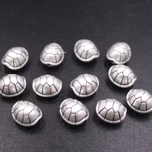 3pcs Real 999 Fine Silver Turtle Shell Pendant Charms Accessories Loose Bead - Picture 1 of 4