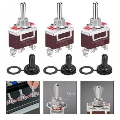 3PC Waterproof Momentary Toggle Switches with Screw Terminals Rated 20A - Image 1 of 4