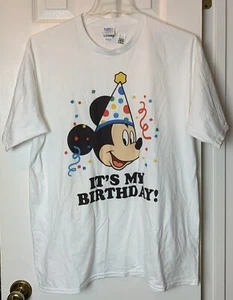 Disney Its My Birthday Graphic T Shirt XL Short Sleeve Crew Mickey Mouse New - Picture 1 of 9