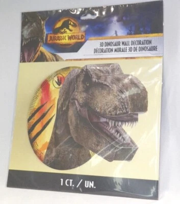 3D Dinosaur wall decoration Jurassic World 1ct T-Rex Head - Image 1 of 4