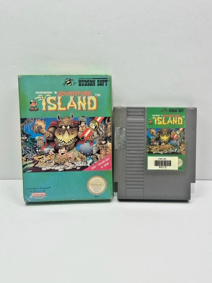 ADVENTURE ISLAND Nintendo NES Game and Box TESTED - Image 1 of 1