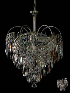 AMAZING CHANDELIER WITH REAL LEAD CRYSTALS MATCHING WALL LIGHTS IN STOCK. - Picture 1 of 2