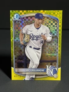 2025 Bowman Jac Caglianone Chrome Prospects Yellow X-Fractor /75 Royals - Picture 1 of 2