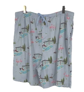 Nick & Nora Herren Shorts Flamingos Pool Seite Lounge Pyjama Taschen Large blau - Bild 1 von 5