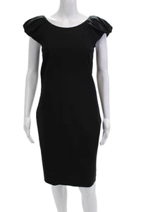 Dolce & Gabbana Women Sheath Dress Black Short Sleeve Midi Zip Size M - Picture 1 of 6